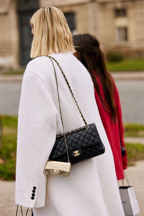 chanel flap bag street style|Chanel full flap bag.